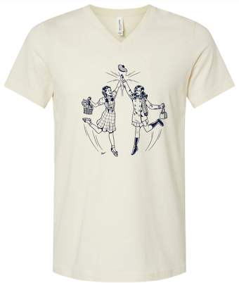 T-Shirt - High Five Mary Tyler Moore & Judy Garland (Cream)