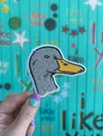 Gray Duck Embroidered Patch