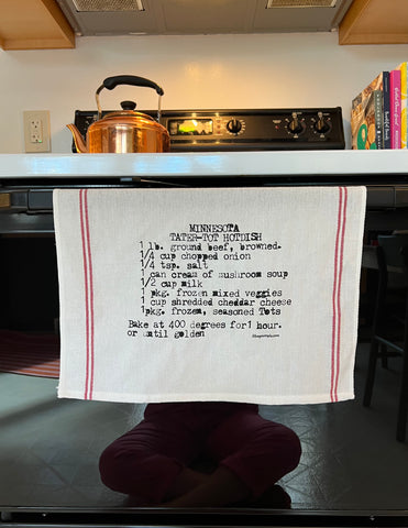 Tea Towel- Tater-Tot Hotdish Recipe