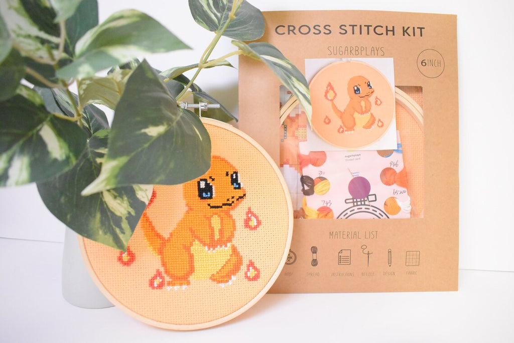 Pokemon Cross Stitch Kit - Pikachu, Bulbasaur, Charmander &